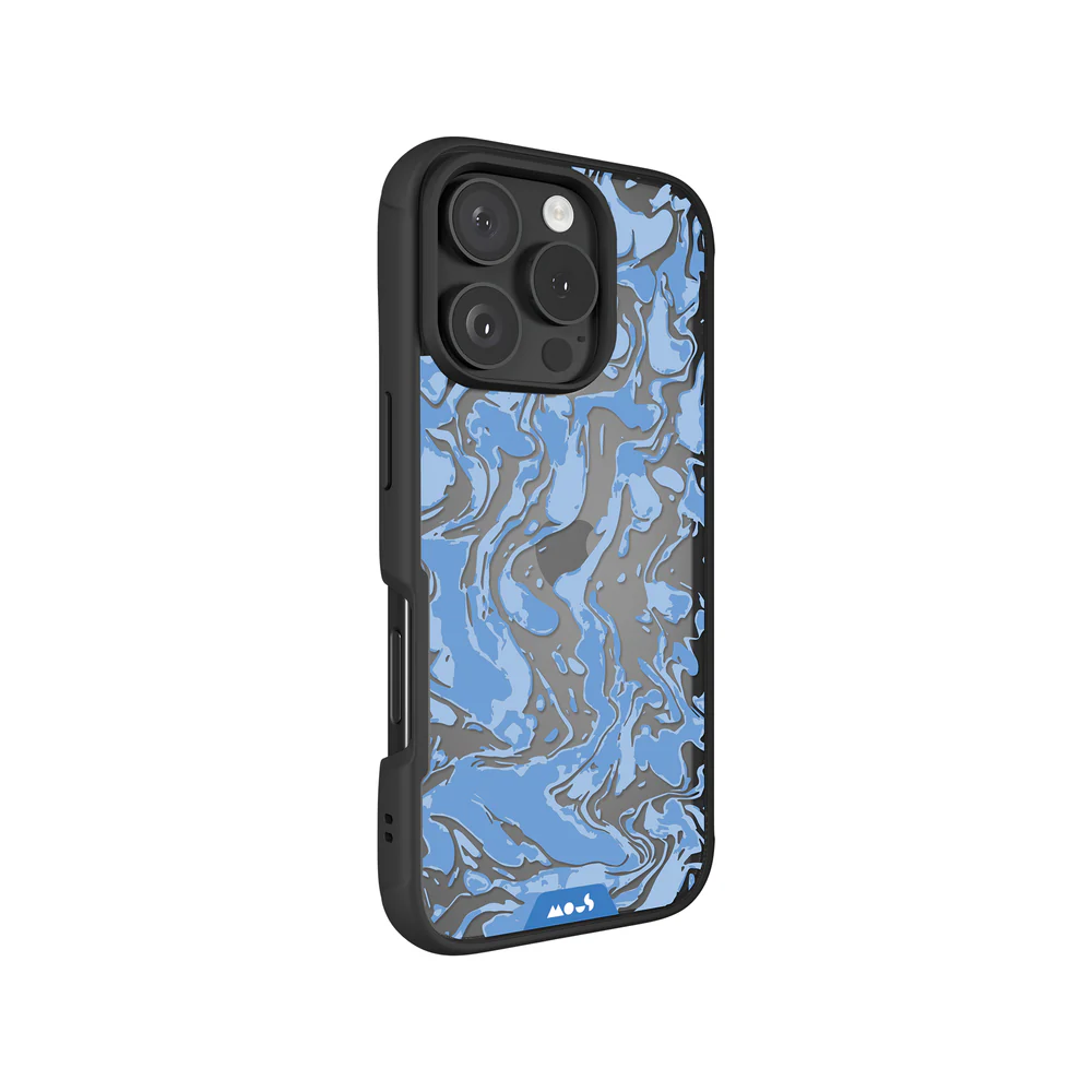 Marbled Sky Blue Printed Phone Case - Image 3